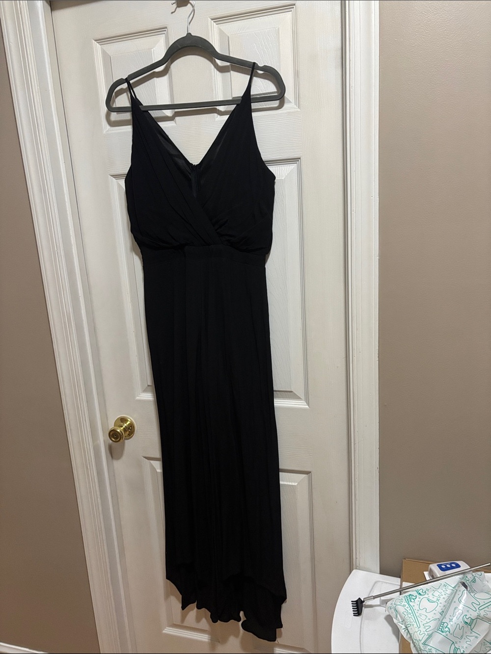 Black V-Neck Spaghetti Strap Jumper